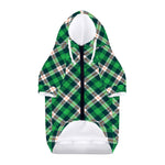 Saint Patrick's Day Irish Tartan Print Dog Zip Up Hoodie