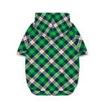 Saint Patrick's Day Irish Tartan Print Dog Zip Up Hoodie