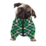 Saint Patrick's Day Irish Tartan Print Dog Zip Up Jacket