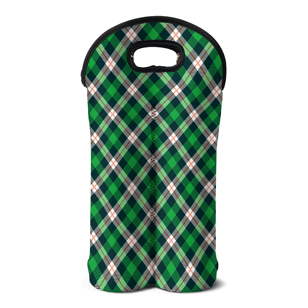 Saint Patrick's Day Irish Tartan Print Double Neoprene Wine Tote