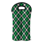 Saint Patrick's Day Irish Tartan Print Double Neoprene Wine Tote