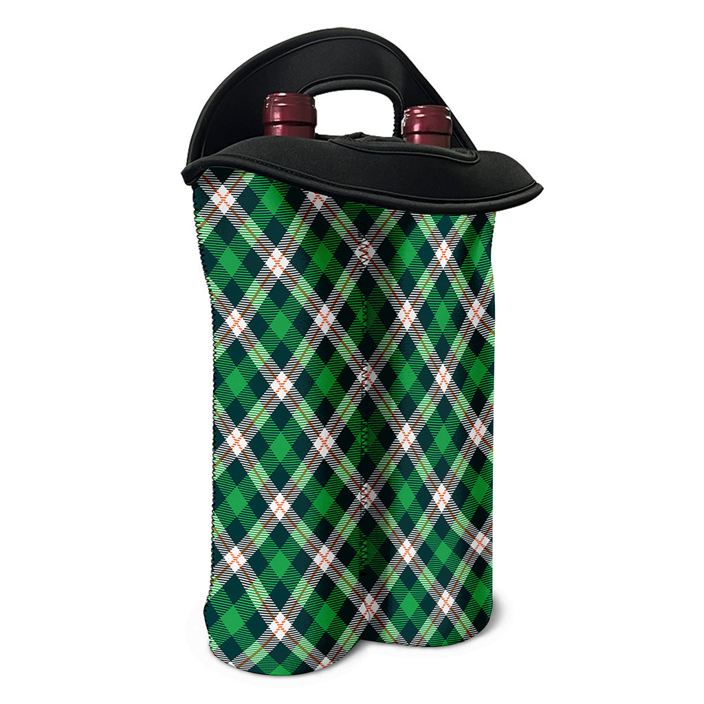 Saint Patrick's Day Irish Tartan Print Double Neoprene Wine Tote