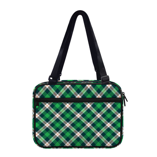 Saint Patrick's Day Irish Tartan Print Double Strap Bible Bag