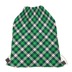 Saint Patrick's Day Irish Tartan Print Drawstring Bag