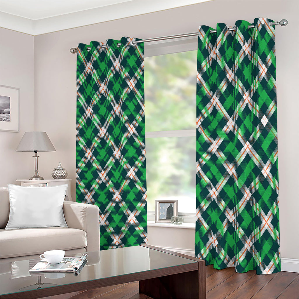 Saint Patrick's Day Irish Tartan Print Extra Wide Grommet Curtains