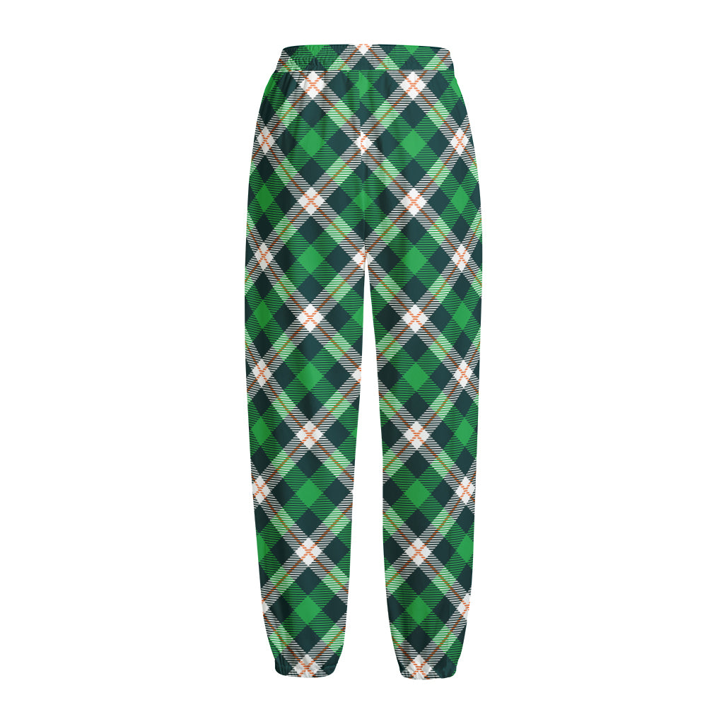 Saint Patrick's Day Irish Tartan Print Fleece Lined Knit Pants