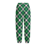 Saint Patrick's Day Irish Tartan Print Fleece Lined Knit Pants