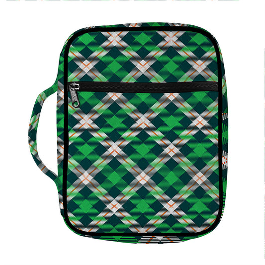 Saint Patrick's Day Irish Tartan Print Front Pocket Bible Bag