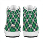 Saint Patrick's Day Irish Tartan Print High Top Leather Sneakers