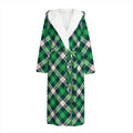 Saint Patrick's Day Irish Tartan Print Hooded Bathrobe