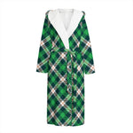 Saint Patrick's Day Irish Tartan Print Hooded Bathrobe