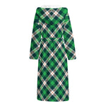 Saint Patrick's Day Irish Tartan Print Hooded Bathrobe