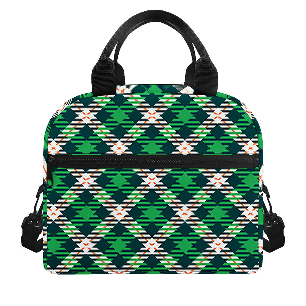 Saint Patrick's Day Irish Tartan Print Insulated Lunch Bag