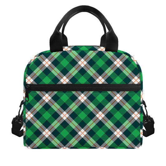 Saint Patrick's Day Irish Tartan Print Insulated Lunch Bag