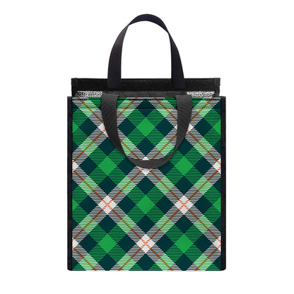 Saint Patrick's Day Irish Tartan Print Insulated Lunch Tote