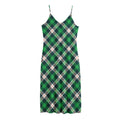 Saint Patrick's Day Irish Tartan Print Jersey Midi Cami Dress