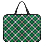 Saint Patrick's Day Irish Tartan Print Laptop Sleeve With Handle