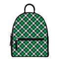 Saint Patrick's Day Irish Tartan Print Leather Backpack