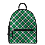 Saint Patrick's Day Irish Tartan Print Leather Backpack