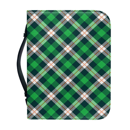 Saint Patrick's Day Irish Tartan Print Leather Bible Cover