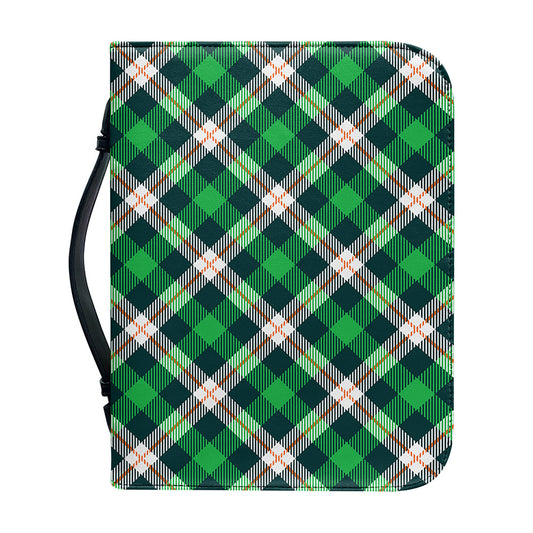 Saint Patrick's Day Irish Tartan Print Leather Bible Cover