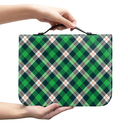 Saint Patrick's Day Irish Tartan Print Leather Bible Cover