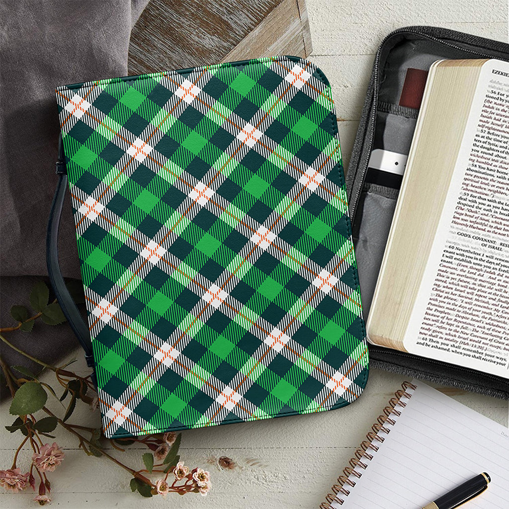 Saint Patrick's Day Irish Tartan Print Leather Bible Cover