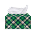 Saint Patrick's Day Irish Tartan Print Leather Tissue Box Cover