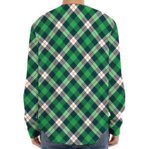 Saint Patrick's Day Irish Tartan Print Long Sleeve Baseball Jersey