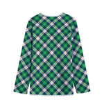 Saint Patrick's Day Irish Tartan Print Long Sleeve Short Coat