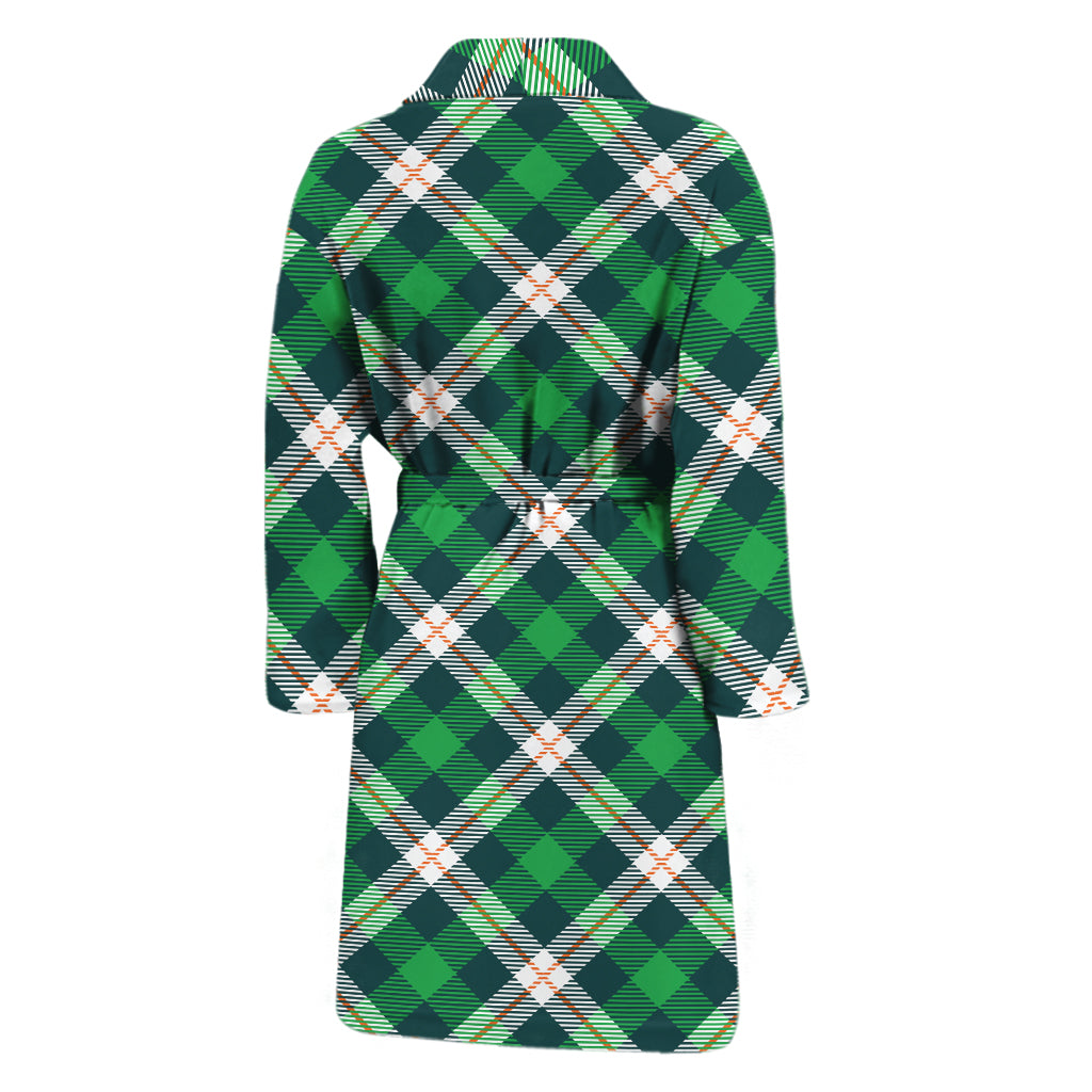 Saint Patrick's Day Irish Tartan Print Men's Bathrobe