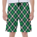 Saint Patrick's Day Irish Tartan Print Men's Beach Shorts