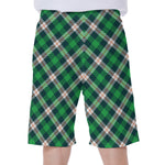 Saint Patrick's Day Irish Tartan Print Men's Beach Shorts