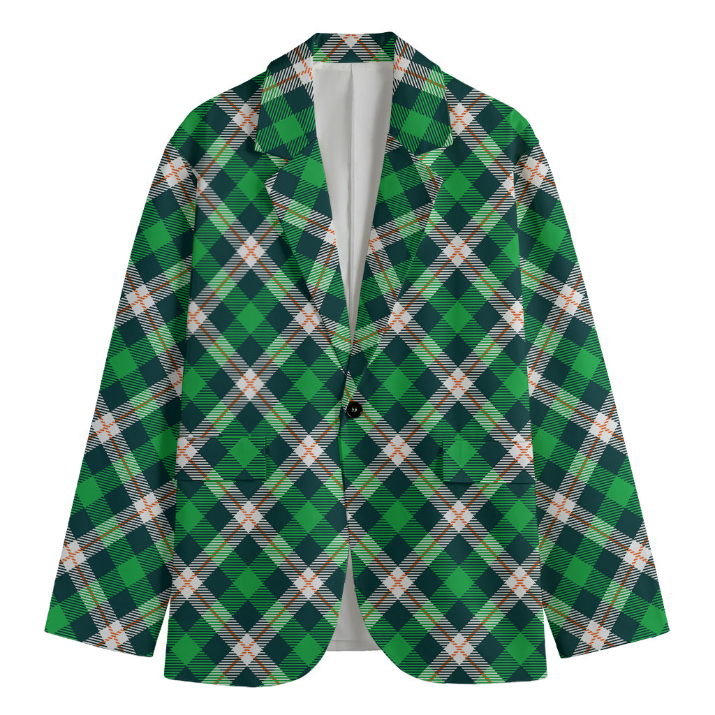 Saint Patrick's Day Irish Tartan Print Men's Blazer