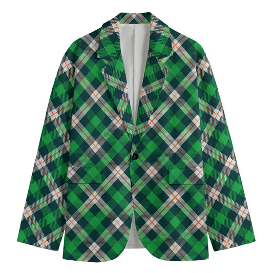Saint Patrick's Day Irish Tartan Print Men's Blazer