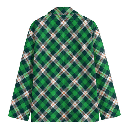 Saint Patrick's Day Irish Tartan Print Men's Blazer
