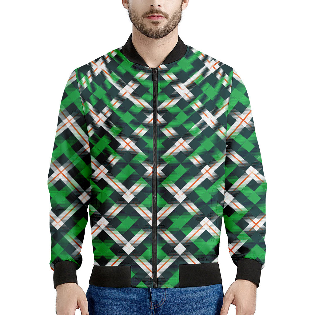 Saint Patrick's Day Irish Tartan Print Men's Bomber Jacket