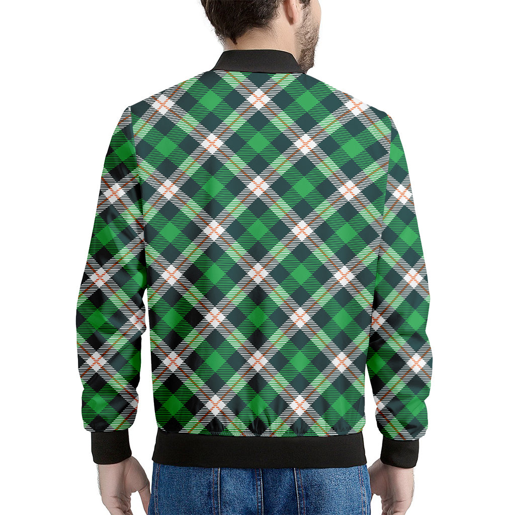 Saint Patrick's Day Irish Tartan Print Men's Bomber Jacket