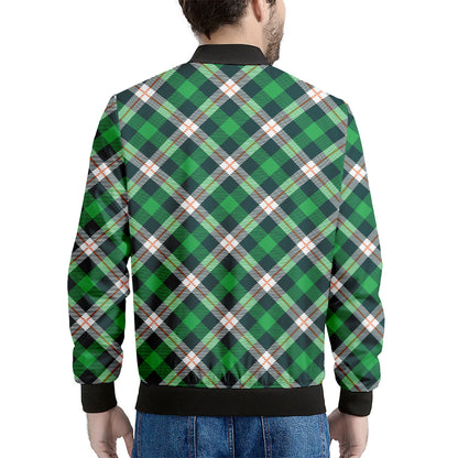 Saint Patrick's Day Irish Tartan Print Men's Bomber Jacket