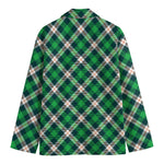 Saint Patrick's Day Irish Tartan Print Men's Cotton Blazer