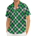Saint Patrick's Day Irish Tartan Print Men's Deep V-Neck Shirt