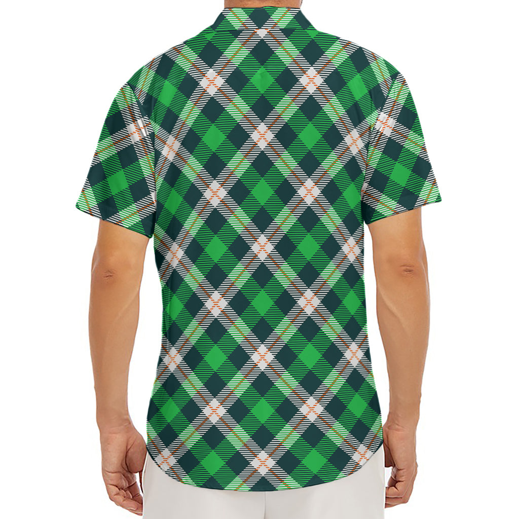 Saint Patrick's Day Irish Tartan Print Men's Deep V-Neck Shirt