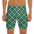 Saint Patrick's Day Irish Tartan Print Men's Long Boxer Briefs