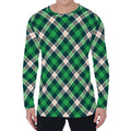 Saint Patrick's Day Irish Tartan Print Men's Long Sleeve T-Shirt