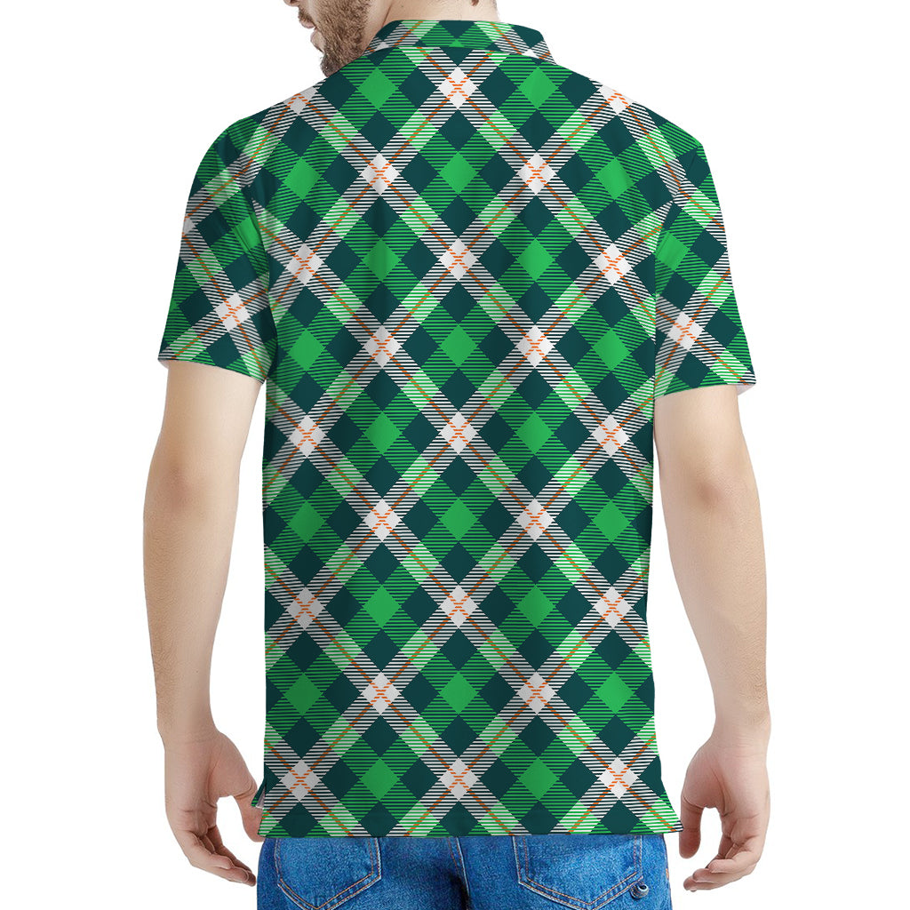 Saint Patrick's Day Irish Tartan Print Men's Polo Shirt