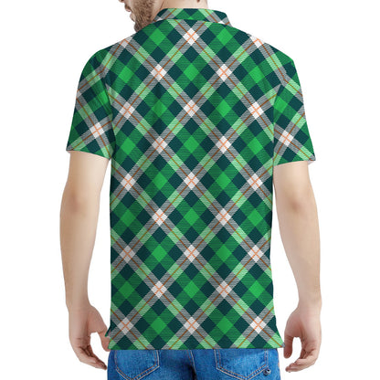 Saint Patrick's Day Irish Tartan Print Men's Polo Shirt