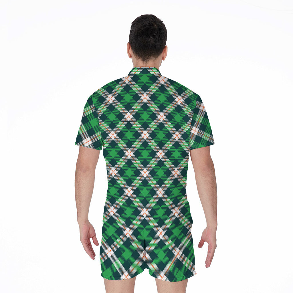 Saint Patrick's Day Irish Tartan Print Men's Rompers