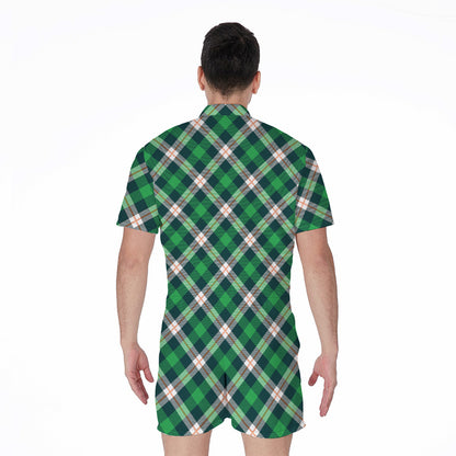 Saint Patrick's Day Irish Tartan Print Men's Rompers