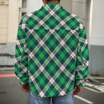 Saint Patrick's Day Irish Tartan Print Men's Shirt Jacket
