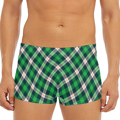 Saint Patrick's Day Irish Tartan Print Men's Short Boxer Briefs